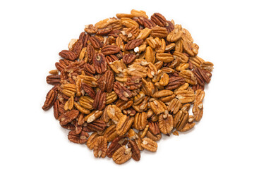 Pecan-nut isolated on white background.