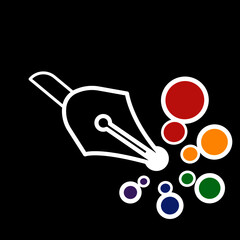 colorful painted pen logo