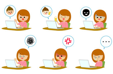 パソコンを使う女性