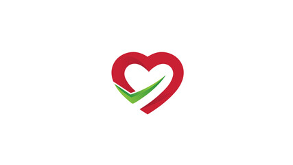 Creative Heart-Check Logo Design Vector