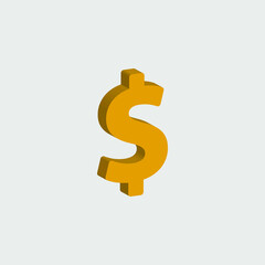 Obraz premium Dollar currency 3d style isolated on white background. Vector illustration