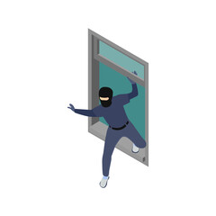 Window Robbery Isometric Composition