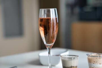 Flute de champagne rosé