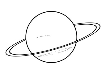 Drawing of Uranus - hand sketch of planet of the Solar System