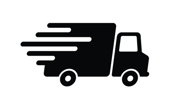 Shipping fast delivery truck icon symbol, Pictogram flat design for apps and websites, Track and trace processing status, Isolated on white background, Vector illustration