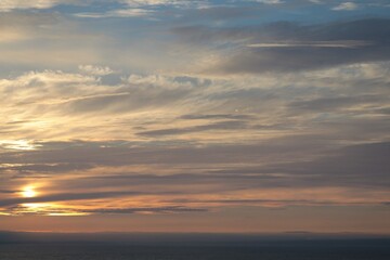 Naklejka na ściany i meble Rosshili Sunset Sky, Gower Peninsula, South Wales, UK