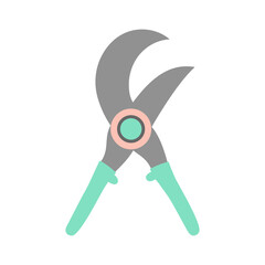 garden shears isolated on white, flat design