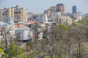 View of the city of Rostov-on-Don with a bird's-eye view