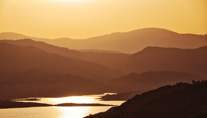 sunset in the mountains