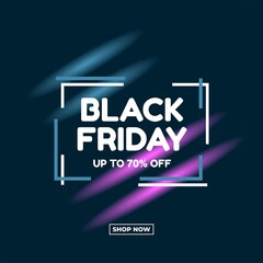 Fototapeta premium black friday neon light lamp night retro disco electric modern wall