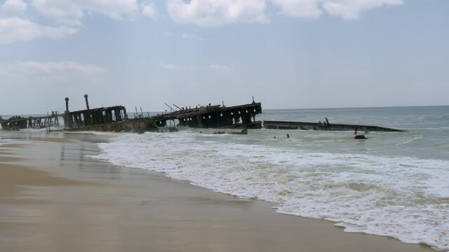 wreck of the S.S. Maheno near Eli Creek