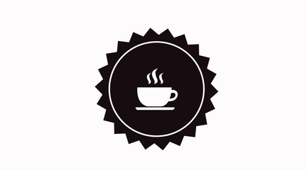 Coffe icon. Vector isolated illustration of a coffee cup take away badge