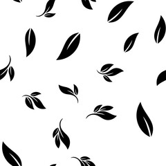 Leaves seamless pattern. Nature texture background. Leaf vector icon.