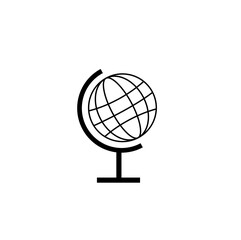 Earth globe icon illustration on white 