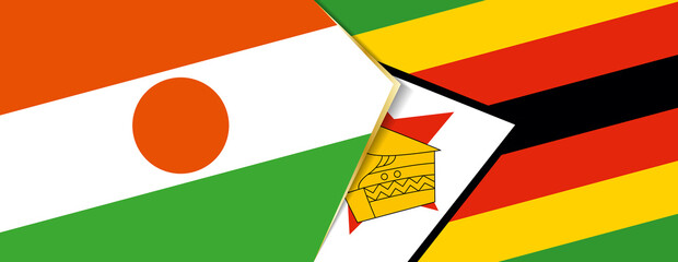 Niger and Zimbabwe flags, two vector flags.