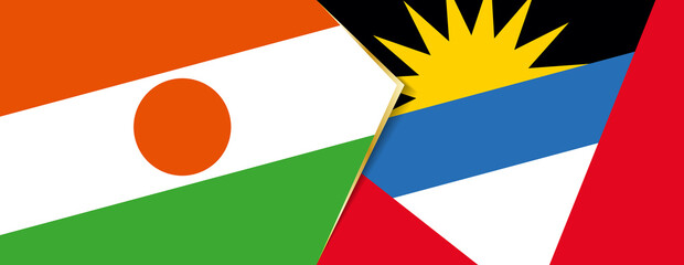 Niger and Antigua and Barbuda flags, two vector flags.