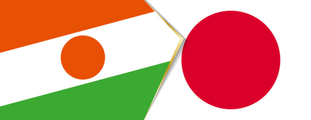 Niger and Japan flags, two vector flags.