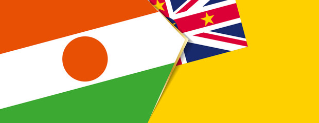 Niger and Niue flags, two vector flags.