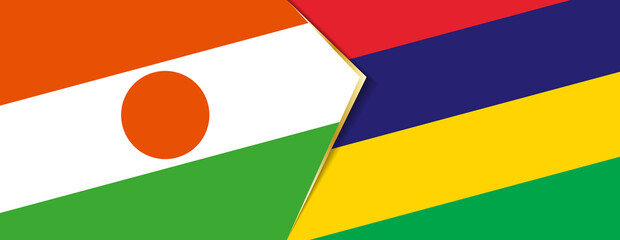 Niger and Mauritius flags, two vector flags.