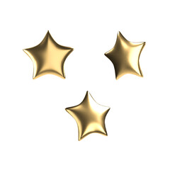 Vector 3d golden star. Realistic gold isolated object.