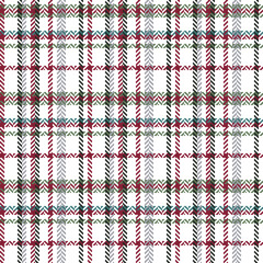 Plaid pattern vector background in white, red, gray, green.