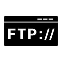 FTP Code Icon Isolated on White Background Flat Style. FTP Code Symbol for your Web Site Design, Logo, App, UI. Vector Illustration