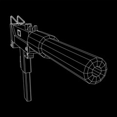 Obraz premium Submachine gun modern firearms pistol with silencer