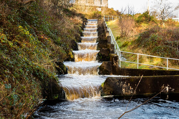 Earlstoun salmon ladder or fish pass, at Earlstoun Power Station