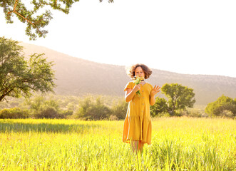 Girl in a field.