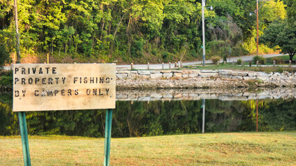 Private Property Fishing Sign