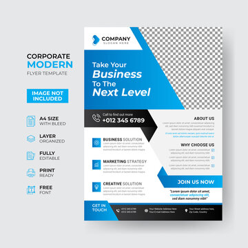 Corporate Flyer Template Design Brochure, Annual Report, Magazine, Poster, Corporate, Flyer, layout modern size A4 Template, Easy to use, and edit	