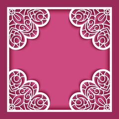 Square frame with corner lace ornaments