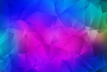 Dark Pink, Blue vector gradient triangles texture.
