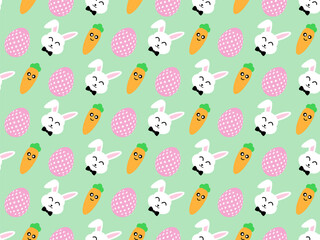 Happy easter day. Colorful easter egg pattern seamless background. design for mask face, pillow, clothing, fabric, gift wrap. Vector.