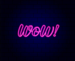 Wow! brush lettering. Vector stock illustration for poster or banner