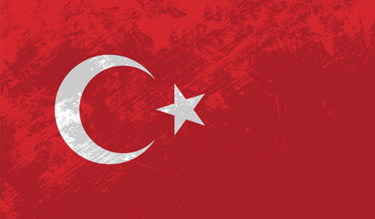 Turkish grunge flag. Abstract Turkey patriotic background.
