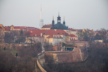 Prague, Czech republic - February 24, 2021. Church of the Assumption of the Virgin Mary and St....