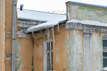 Fragment of the facade in the Art Nouveau style