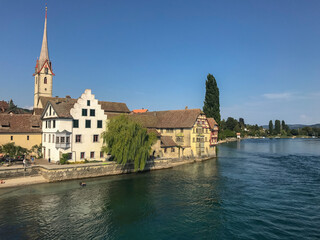 Obraz premium Stein am Rheim, Switzerland, a beautiful Swiss city on the rhine