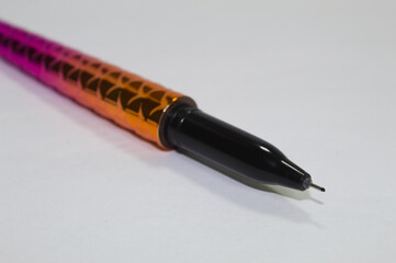 Colored pen on white background