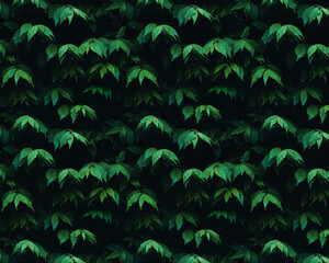 Pattern illustration designed as green leaves background.