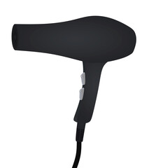 Black hair dryer. vector illustration