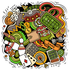 Fototapeta premium Casino cartoon vector doodle design