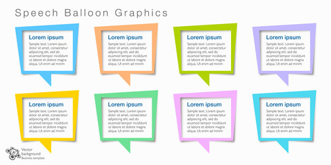 Speech balloon graphics. Design elements. Markup balloons.