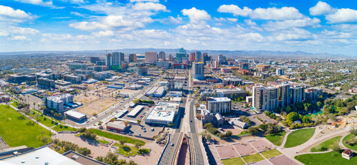 Centre-ville de Phoenix, Arizona, USA Skyline Aerial