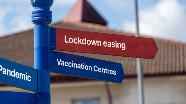 Lockdown easing NHS hospital direction sign