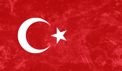 Turkish grunge flag. Abstract Turkey patriotic background.