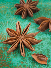 close-up of dried anise stars