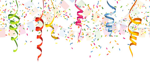 seamless colored garlands and streamers party background