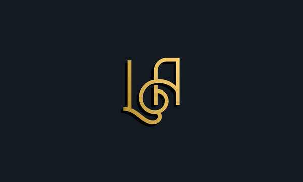 Luxury fashion initial letter LA logo.